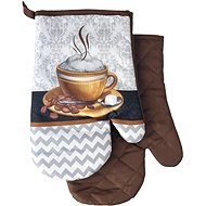 Kitchen potholder with magnet and loop Capuccino II grey - Oven Mitt