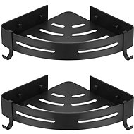 APT AG829 Corner shelf for bathroom 2 pcs black - Bathroom Shelf