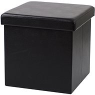 DOCHTMANN Taburet skládací, koženka, černý 38 × 38 × 38 cm - Taburet