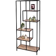Dochtmann Metal shelf Colorado, light wood, 185 x 77 × 33 cm - Shelving Unit