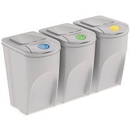 PROSPERPLAST Sortibox 3 × 35 l popelavý - Odpadkový koš