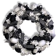4DAVE Easter decoration - Large spring black and white wreath, 40 cm - Wreath