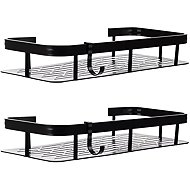 Ruhhy 23170 Wall mounted bathroom shelf 30 × 13 cm, 2 pcs black - Bathroom Shelf