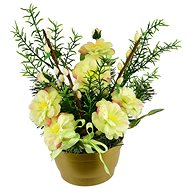 DOMMIO Spring bowl with yellow camellia 30 × 20 cm - Artificial Flower