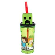 ALUM Plastic cup Minecraft 3D with straw 360 ml - Drinking Cup