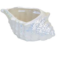 DOMMIIO Ceramic bowl shell white pearl 8 × 19 cm - Decoration