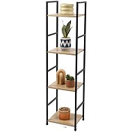 DOCHTMANN Shelf rack Colorado, decor oak, 4 shelves, metal, 29 × 23,5 × 112 cm - Shelving Unit