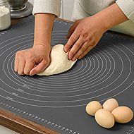 RUHHY 23760 Silicone roller 70 × 50 cm + dough roller, grey - Pastry Board