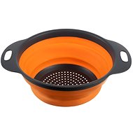 Ruhhy 23253 Foldable silicone colander 24 cm orange-grey - Colander