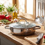 TESCOMA SteelCRAFT deep frying pan with lid 28 cm, 2 handles - Pan