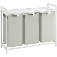 VASAGLE Laundry sorting basket 3 baskets industrial 92,5 × 33 × 72 cm white - Laundry Basket