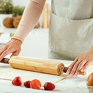 NAVA Greece Bamboo dough roller with silicone handles 46 cm - Rolling Pin