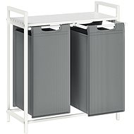 VASAGLE Sorting basket for dirty clothes, industrial, white-grey 73 × 33 × 72 cm - Laundry Basket