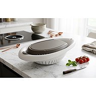 BAMA Cedar holder, oval with cutting board, white - Colander