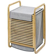 Wenko Laundry container with bamboo frame and handle 40 × 60 × 35 cm - Laundry Basket
