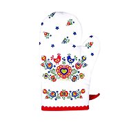 Forbyt Kitchen mitt Folklor red 1 piece - Oven Mitt