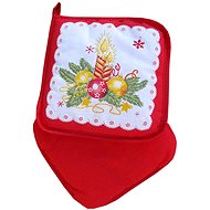 4sleep Kitchen mat/mitten with loop Christmas candle red - Pot Holder