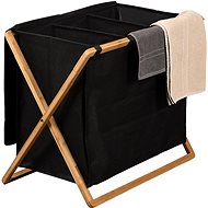 KESPER Sorting basket, black, bamboo, polyester 69 × 56,5 × 41 cm - Laundry Basket