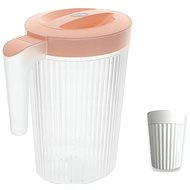 GGV Plastic teapot 2 l + 4 cups, pink - Pitcher