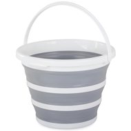 Verk 01546 Foldable silicone bucket 10 l grey and white - Bucket