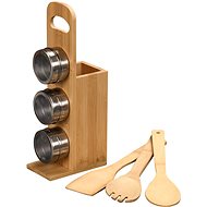 KESPER Stand for spices and kitchen utensils bamboo 7 pcs - Spice Rack