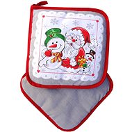4sleep Kitchen mat/mitten with loop Christmas Santa silver - Pot Holder