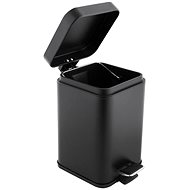 DuraHome Waste bin, 3 L, square, soft close lid, PIURA 51513, black - Rubbish Bin