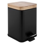 DuraHome Loreto waste bin 43945, 3 l, square, bamboo lid, black - Rubbish Bin