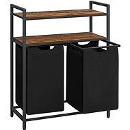 Houseland Laundry basket with additional shelf Vasagle Ovules black - Laundry Basket
