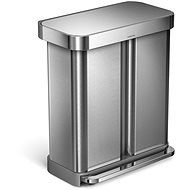 Simplehuman Pedal bin for sorted waste, 58 l (34/24), brushed steel, FPP - Rubbish Bin