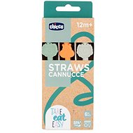 CHICCO Silicone straws 6 pcs, 12 m + - Straw