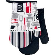 Euromat Kitchen mitt with magnet and loop - Kitchen black/red - Oven Mitt