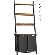 Houseland Laundry basket with shelf Vasagle Monta 92 l, brown-black - Laundry Basket