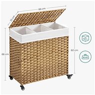 Houseland Laundry basket Laun 140 l, brown - Laundry Basket