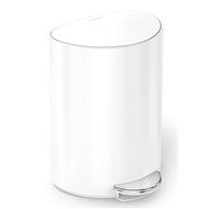 Simplehuman Pedal bin 6 L, half round, white steel - Rubbish Bin