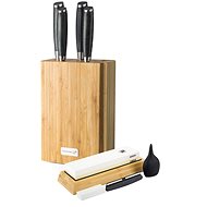 G21 Gourmet Damascus knife set in bamboo block 4 pcs + sharpening stone - Knife Set