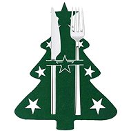 APT BQ86 Cutlery case with Christmas tree motif 6 pcs, green - Placemat