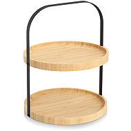 ZELLER Extractor round bamboo, 25 × 25 × 33 cm, black - Tiered Stand