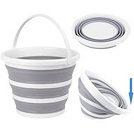 MAXXX Foldable silicone bucket 10 L, white-grey - Bucket