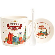 eCa KB17WZ3 Christmas ceramic mug with spoon and saucer, 400 ml - Mug