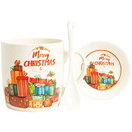 eCa KB17WZ4 Christmas ceramic mug with spoon and saucer, 400 ml - Mug