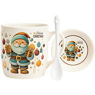 eCa KB34WZ3 Christmas ceramic mug with spoon and saucer, 350 ml - Mug