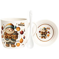 eCa KB34WZ2 Christmas ceramic mug with spoon and saucer, 350 ml - Mug