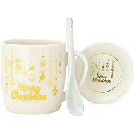 eCa KB33WZ4 Christmas ceramic mug with spoon and saucer, 350 ml - Mug
