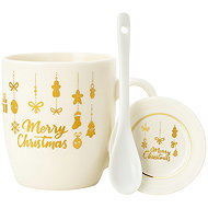 eCa KB33WZ3 Christmas ceramic mug with spoon and saucer, 350 ml - Mug