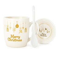 eCa KB33WZ2 Christmas ceramic mug with spoon and saucer, 350 ml - Mug