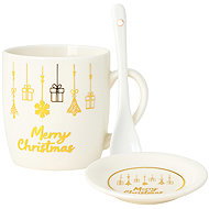 eCa KB33WZ1 Christmas ceramic mug with spoon and saucer, 350 ml - Mug