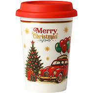eCa KB31WZ4 Christmas ceramic mug with silicone funnel, 400 ml - Mug