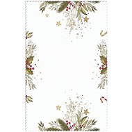 Ruhhy 26378 Christmas tablecloth 220 × 140 cm, white with print - Tablecloth