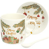 eCa KB16WZ2 Christmas ceramic mug with spoon and saucer, 400 ml - Mug